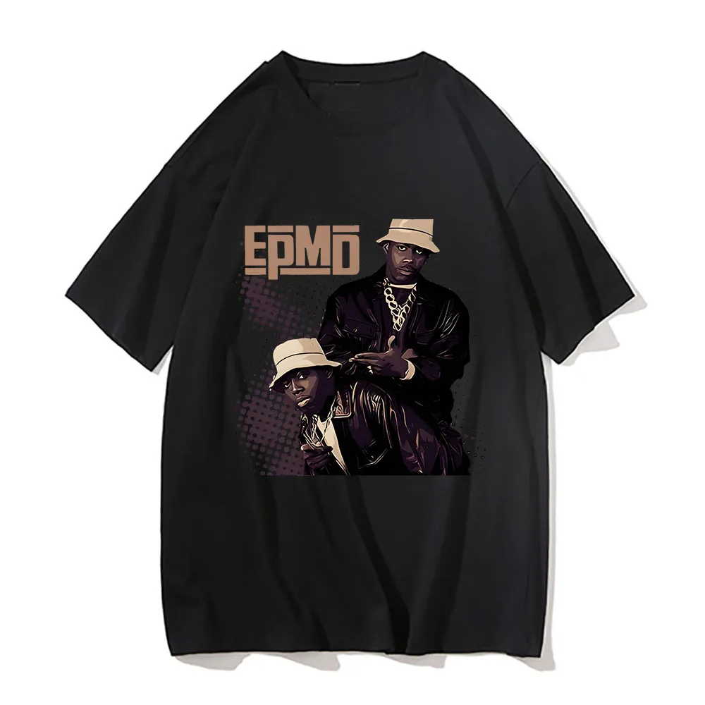 Retro Fashion Printing T-shirt Hip Hop Rap Epmd Graphic Short Sleeve Tee-shirts Summer Men Women Loose Round Neck Cotton Tshirt