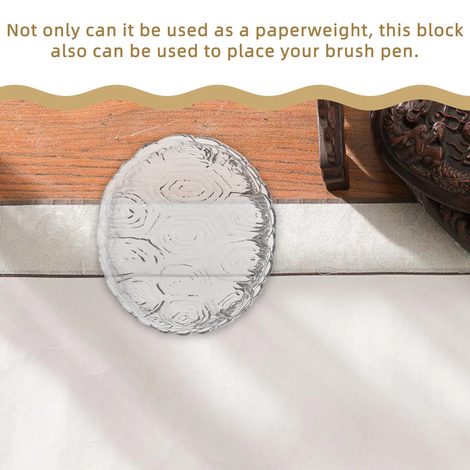 

Heavy Glass Turtle Shell Paperweight Calligraphy Practice Decorative Solid Paperweight for Office Desk Calligraphy Supplies