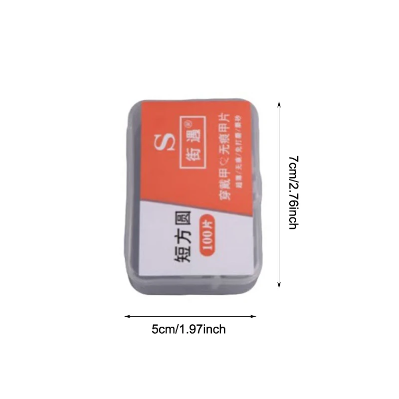 100개/박스 가짜 손톱 무광택 무흔적 얇은 데말 프레스온 네일 팁 연장용 홈 DIY
