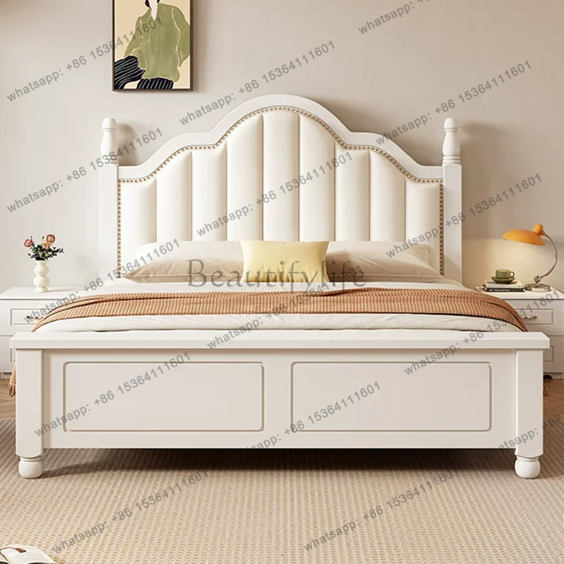 FG Modern Wooden Bed Girls Bedroom Baby Double Children Luxury Design Floor Sleeping Bed Princess Letto Matrimoniale Home Furnit