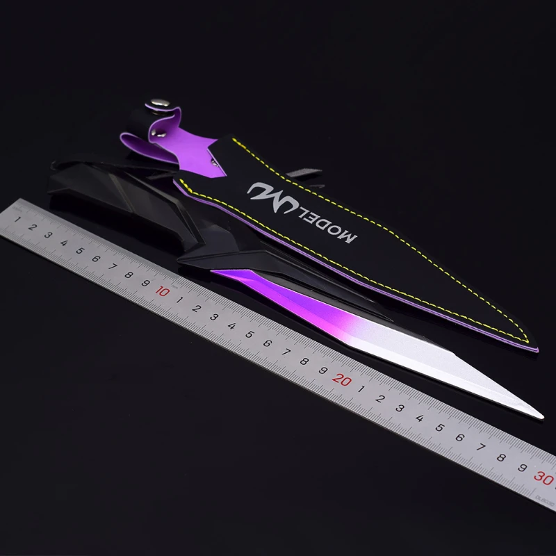 30 cm/11,81 in Valorant Spiel Peripheriegeräte Singularity Taschenmesser Solo Nivellierung Schwert Ledertasche Version Waffe Modell Spielzeug Geschenke