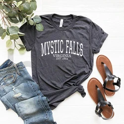 Vampire Diaries Tv Show T-shirt Mystic Falls Virginia Est.1864 Shirt Salvatore Brothers Stefan and Damon Tee Virginia Shirts