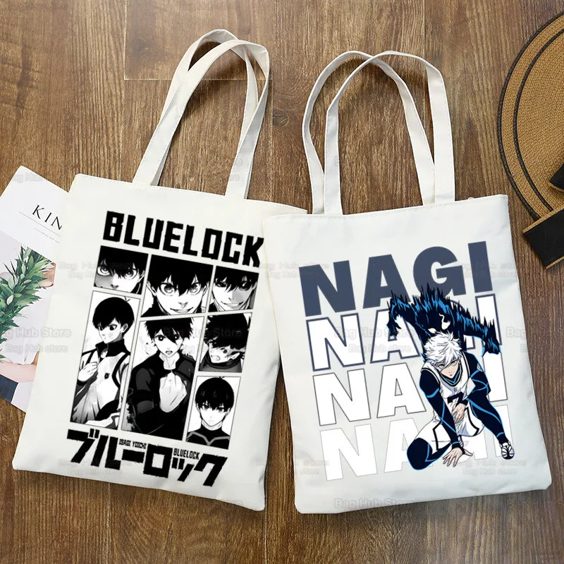 BLUE LOCK Shopper Shopping Tote Bag Shoulder Bag Isagi Yoichi Seishiro Nagi Meguru Bachira Canvas Bags Capacity Handbag