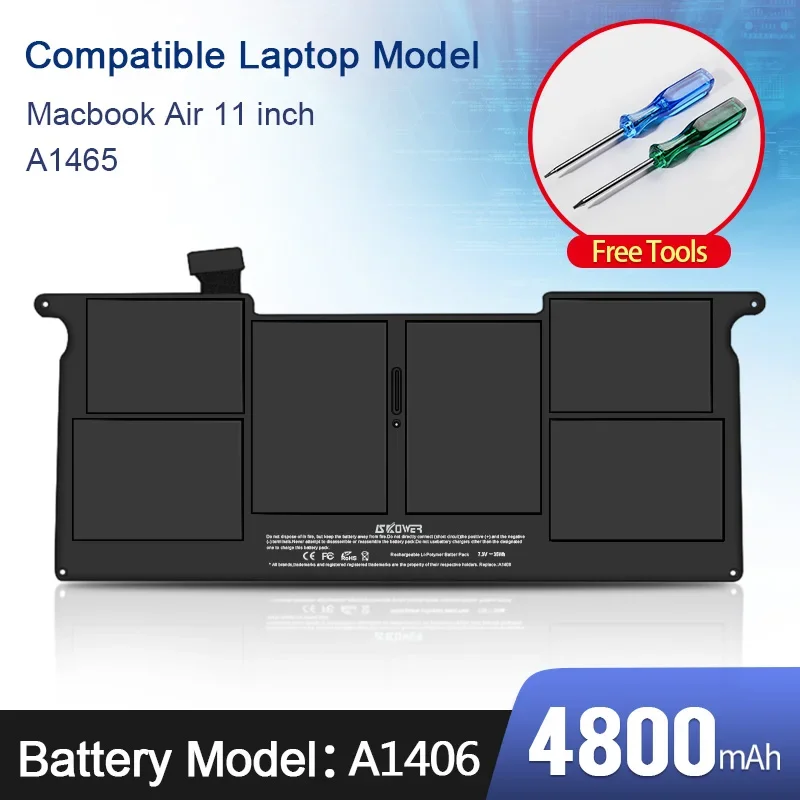 SKOWER Hoge Prestaties A1375 A1406 A1405 A1377 Laptop Batterij Voor Apple Macbook Air 11 13 Inch A1466 A1370 A1369 A1465