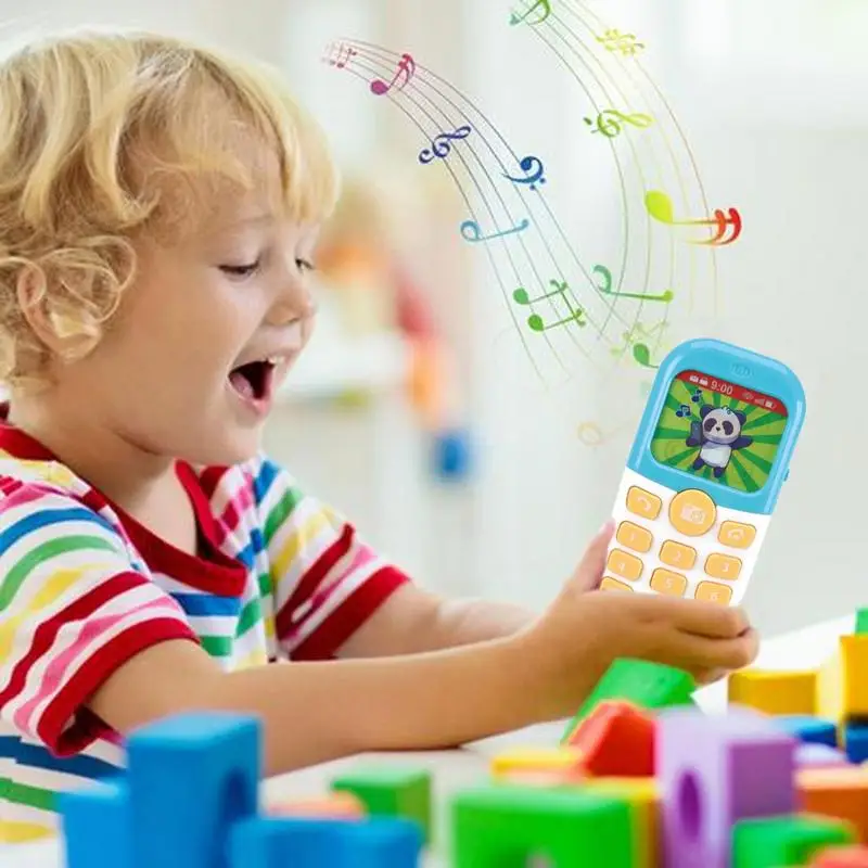 Jugar el teléfono para niños, juguetes para niños pequeños, juguete de aprendizaje musical de imitación, juego simulado, juguete interactivo para niños, dibujos animados preescolares