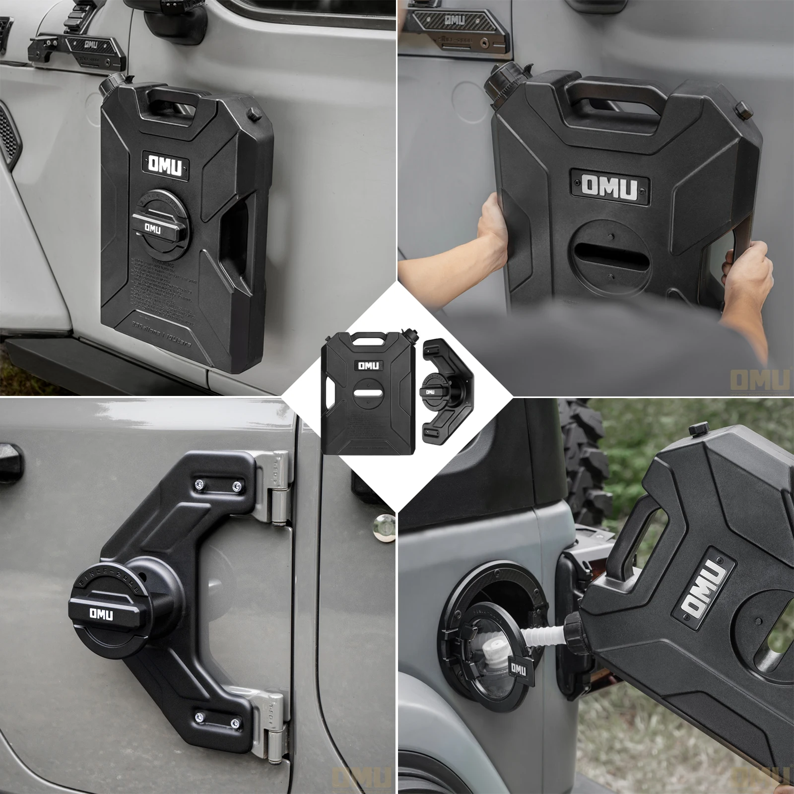 OMU 10L حاوية مفصلات الباب ومجموعة تثبيت لـ 2007-2024 جيب رانجلر JK JL JT لوحة دعم مع صنبور علبة تخزين المياه الاحتياطية #3