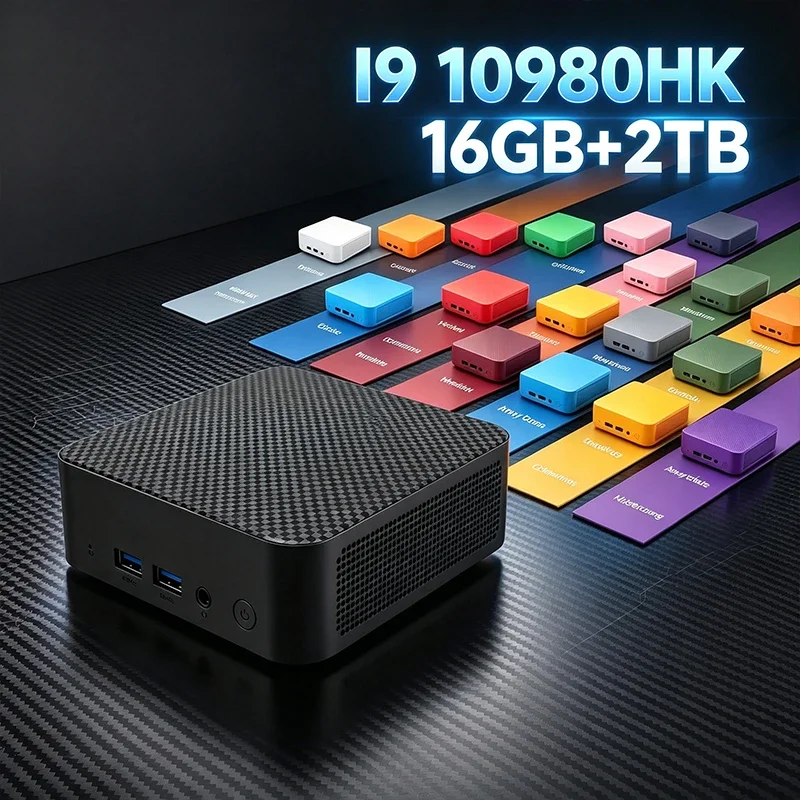 Intel I9-10980HK Mini PC 16GB+2TB Speed Storage WiFi6 Bluetooth 5.2 4K Output Windows 11 Compact Design for Office Gaming Study