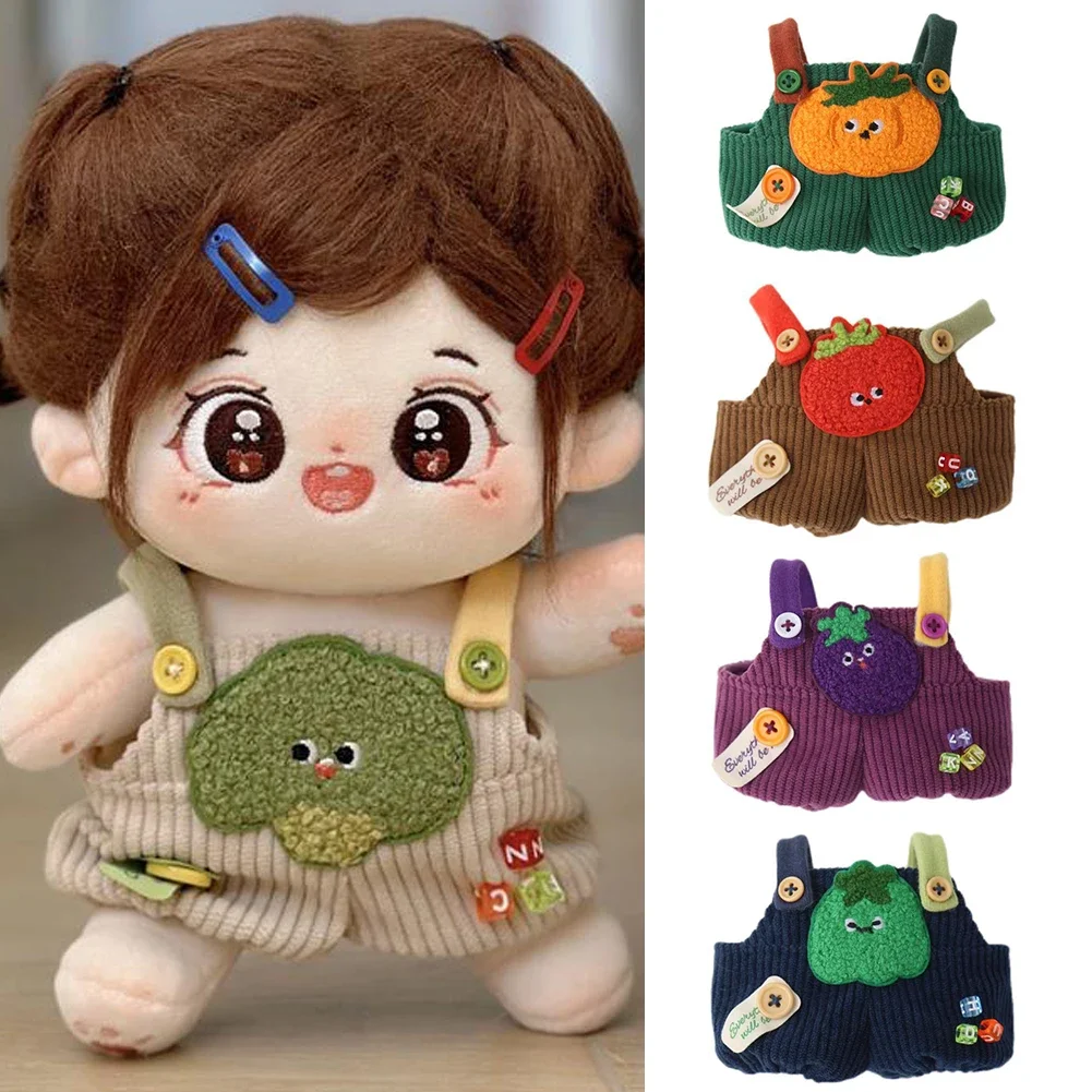 Mini ropa de peluche para muñecas, traje de 15cm, accesorios para Kpop, Exo, Labubu, Idol, monos de verduras, ropa DIY, regalo para niños