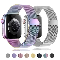 Milanese Loop Strap For Apple Watch Band 40mm 44mm 45mm 41mm 42mm 38mm Correa Bracelet iWatch Series 3 4 5 6 SE 7 8 Ultra 49mm