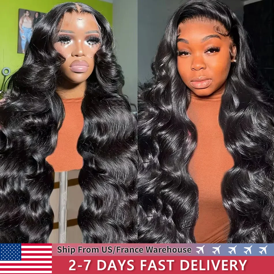 180 Density 30 32 Inch HD Transparent 13x4 13x6 Pre Plucked Body Wave Lace Frontal Wig Human Hair Brazilian Hair 4x4 Lace Wig