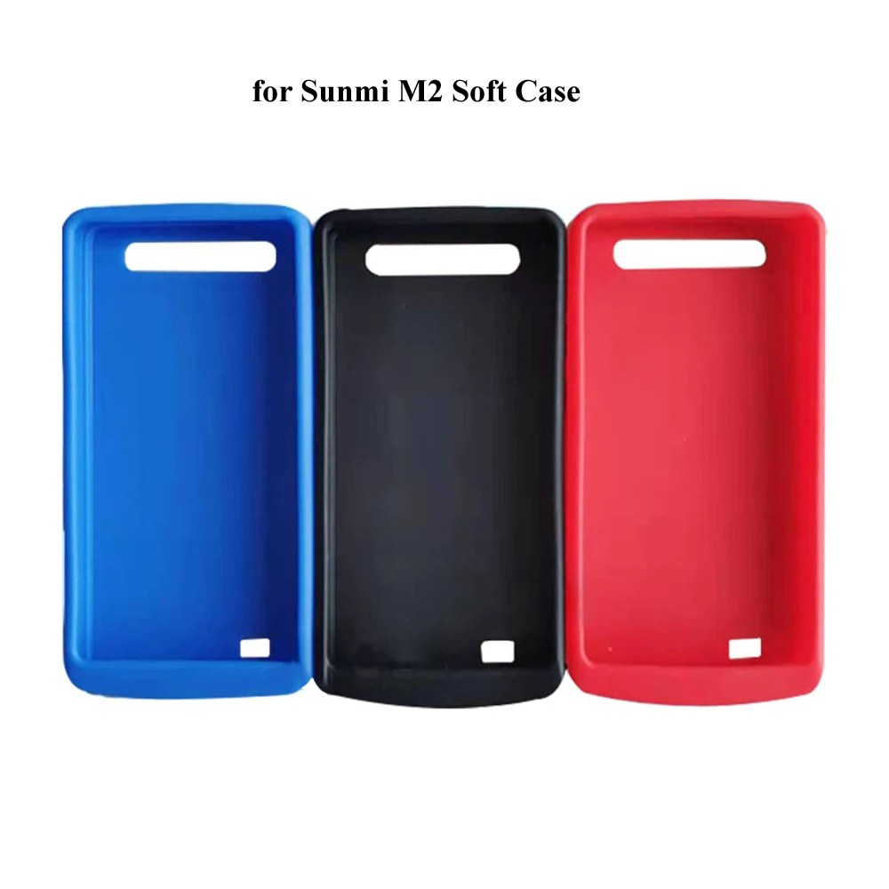 Anti-fall Soft Silicone Protective Shell Skin Case Cover for SUNMI M2 Tempered Glass Screen Protector Film