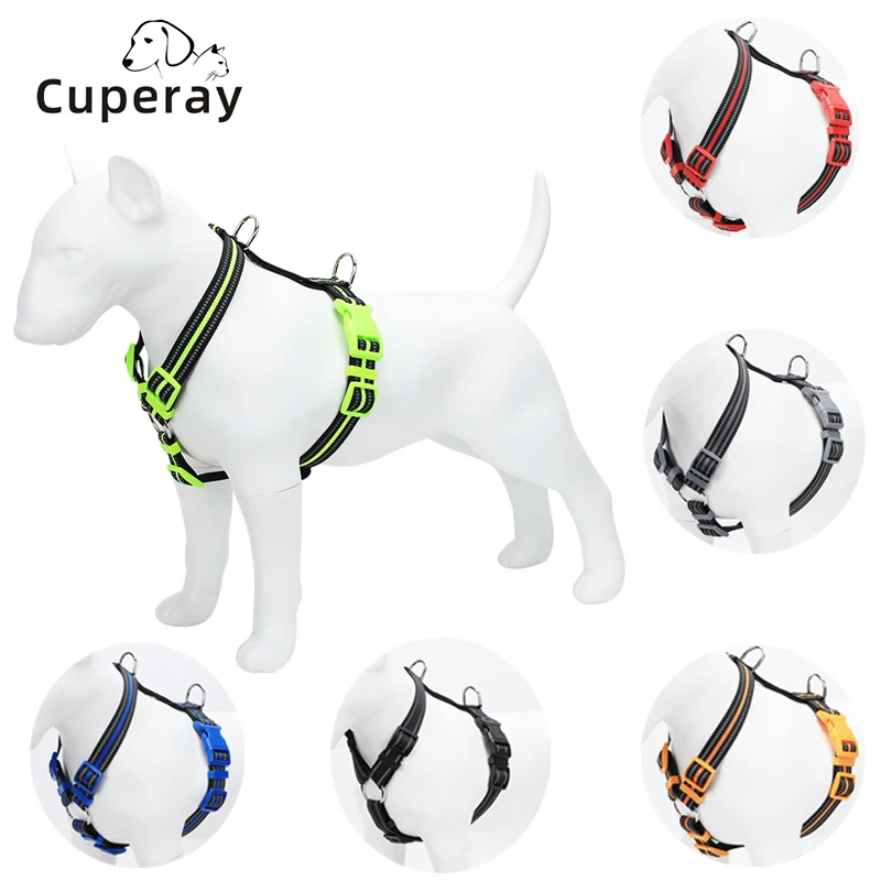 Pet Harness Adjustable Reflective Dog Harness Strong & Durable Double Stitched Harness for Small and Medium Dog Training Running