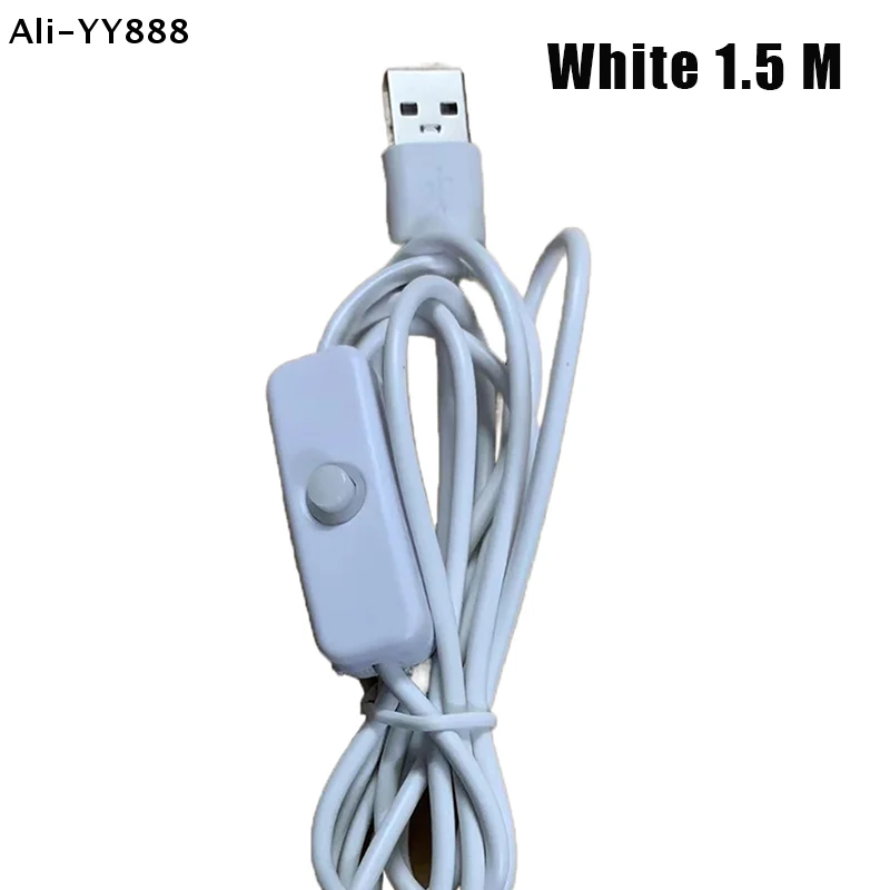 

【Y88】1 шт. 1м/1.5м USB-кабель-удлинитель с кнопкой включения/выключения, 5В 2А, кабель питания для светодиодных ламп, 2-жильный кабель