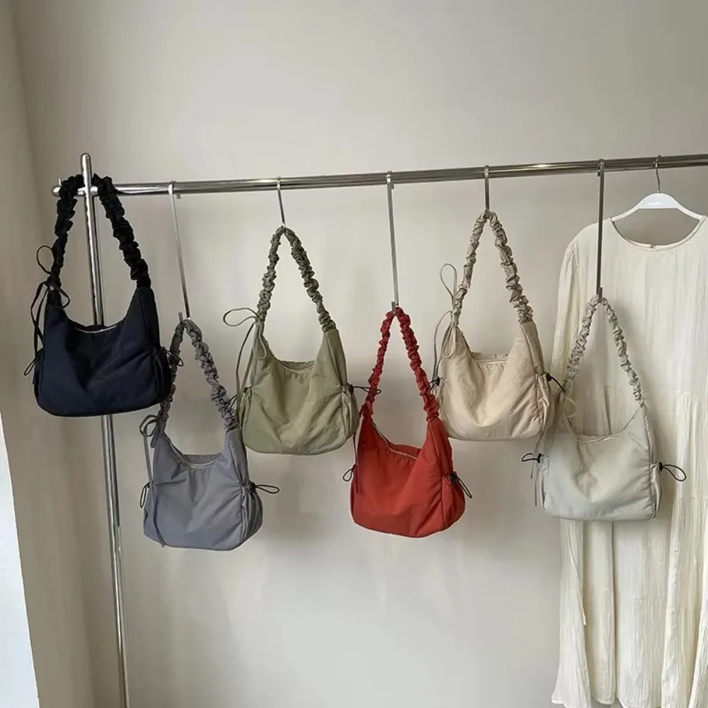

Fashion Soft Nylon Cloth Women Shoulder Bag Casual Style Solid Color Crossbody Bags Underarm Bags Handbag Girls