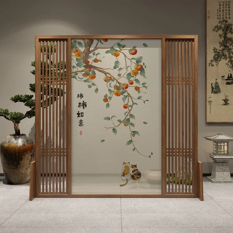 

yj5Subareas Screens Living Room Cloth Hallway Solid Wood Removable Bedroom Covering Home