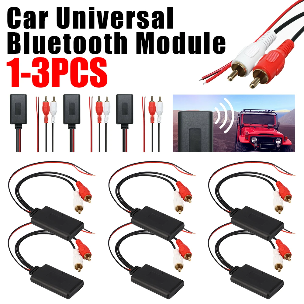 1-3PCS Car Universal Wireless Module Music Adapter Rca Aux Audio Cable Stereo 2rca Wireless Auto Parts Music Player