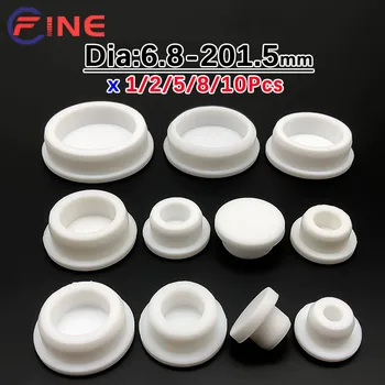 Tampões de borracha de silicone branco, tampa de extremidade, inserções de tubo, tampa de vedação, tipo t, rolha à prova de poeira, furo 6.8mm-68.6m