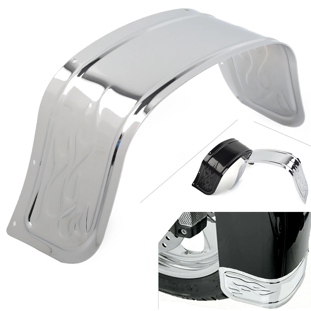 Motorbike Front Fender Trim Skirt Protection Guard For Harley Davidson Touring Electra Glide Softail 1980-2013 Chrome/Black