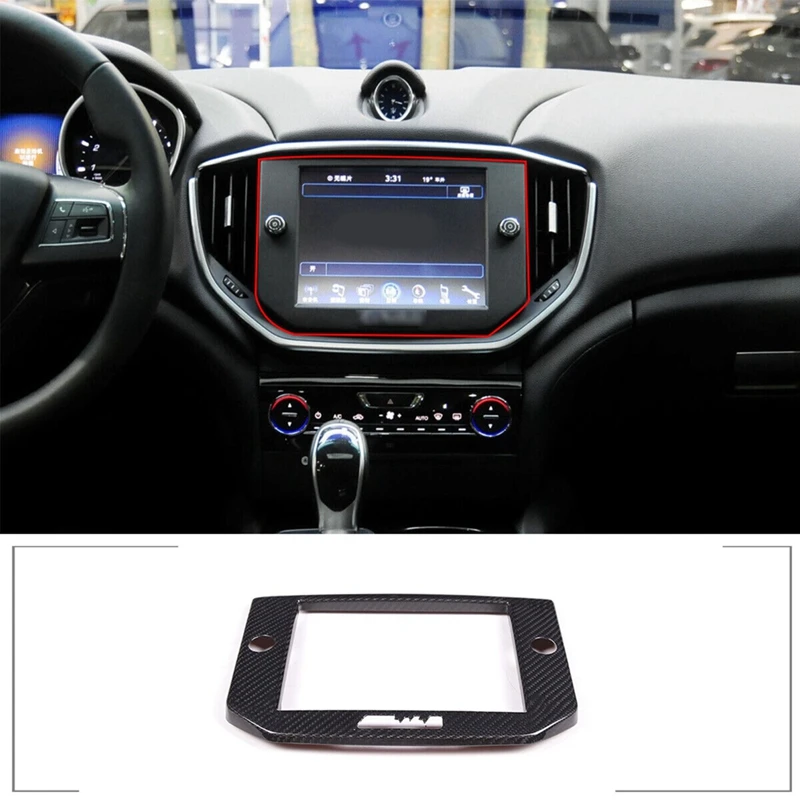 

Car Central Console Navigation Panel Trim Accessories For Maserati Ghibli 2014 2015 Dry Carbon Fiber