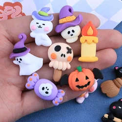 10 Pcs New Cute Mini Halloween Pumpkin Flat Back Resin Cabochons Scrapbooking DIY Jewelry Hairpin Craft Decoration Accessorie