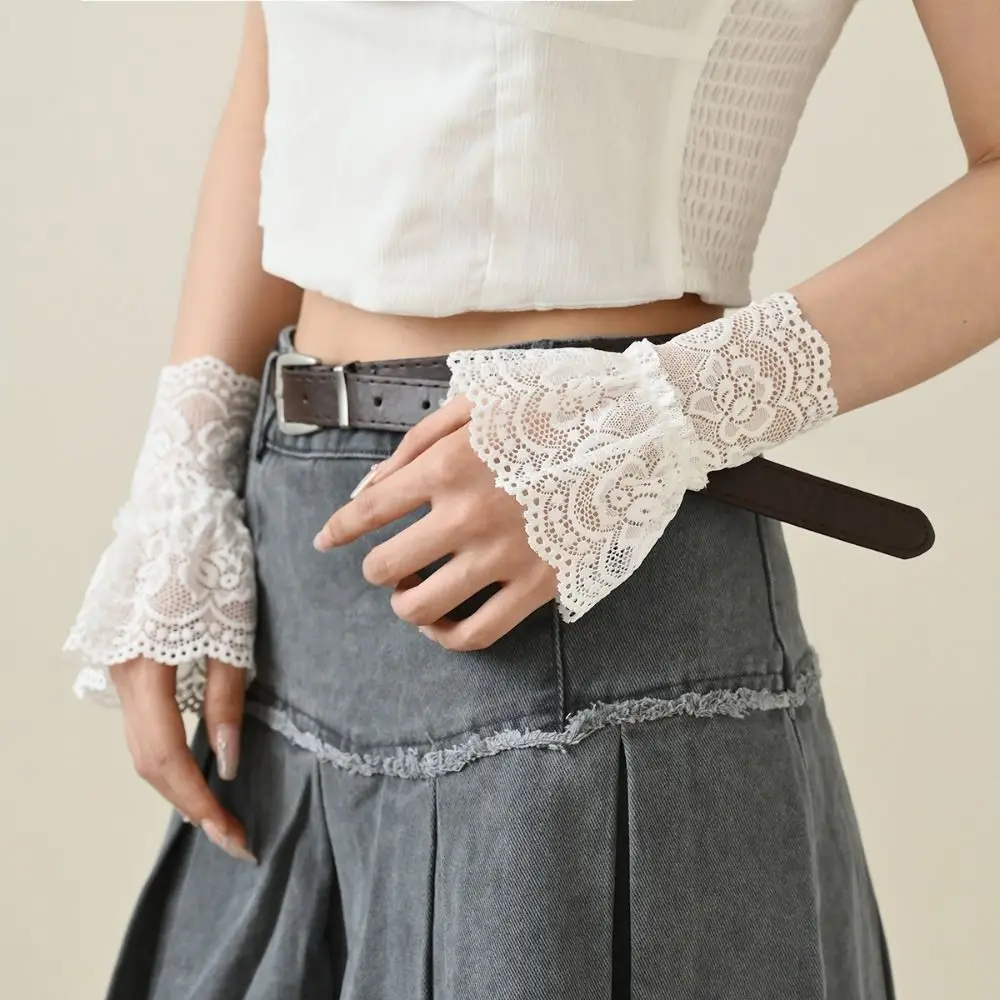 New Detachable Fake Cuff Hollow-out White Black False Sleeve Cuffs Lace Cuff
