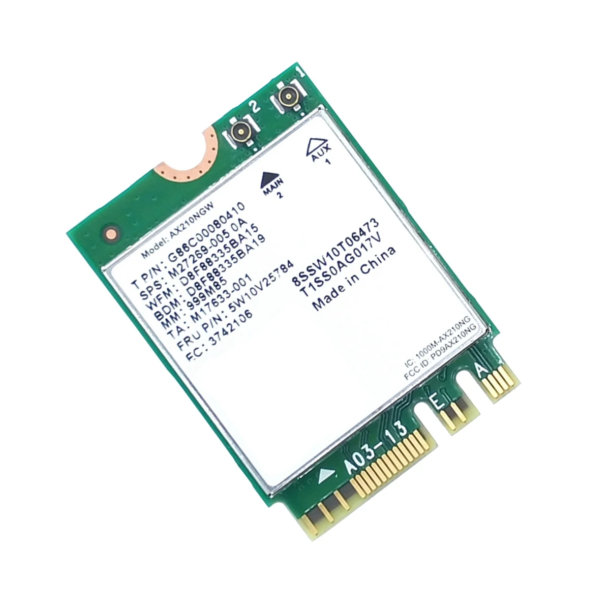 Placa de rede WiFi AX210, adaptador sem fio, banda dupla, 2.4GHz, 5G, WiFi, 6E, M.2, NGFF, 802.11A, Bluetooth 5.2, AX210NGW