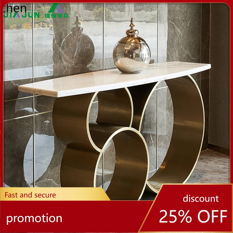 

HT Light Luxury Entrance Desk Hotel Entrance Desk Marble Entrance Table