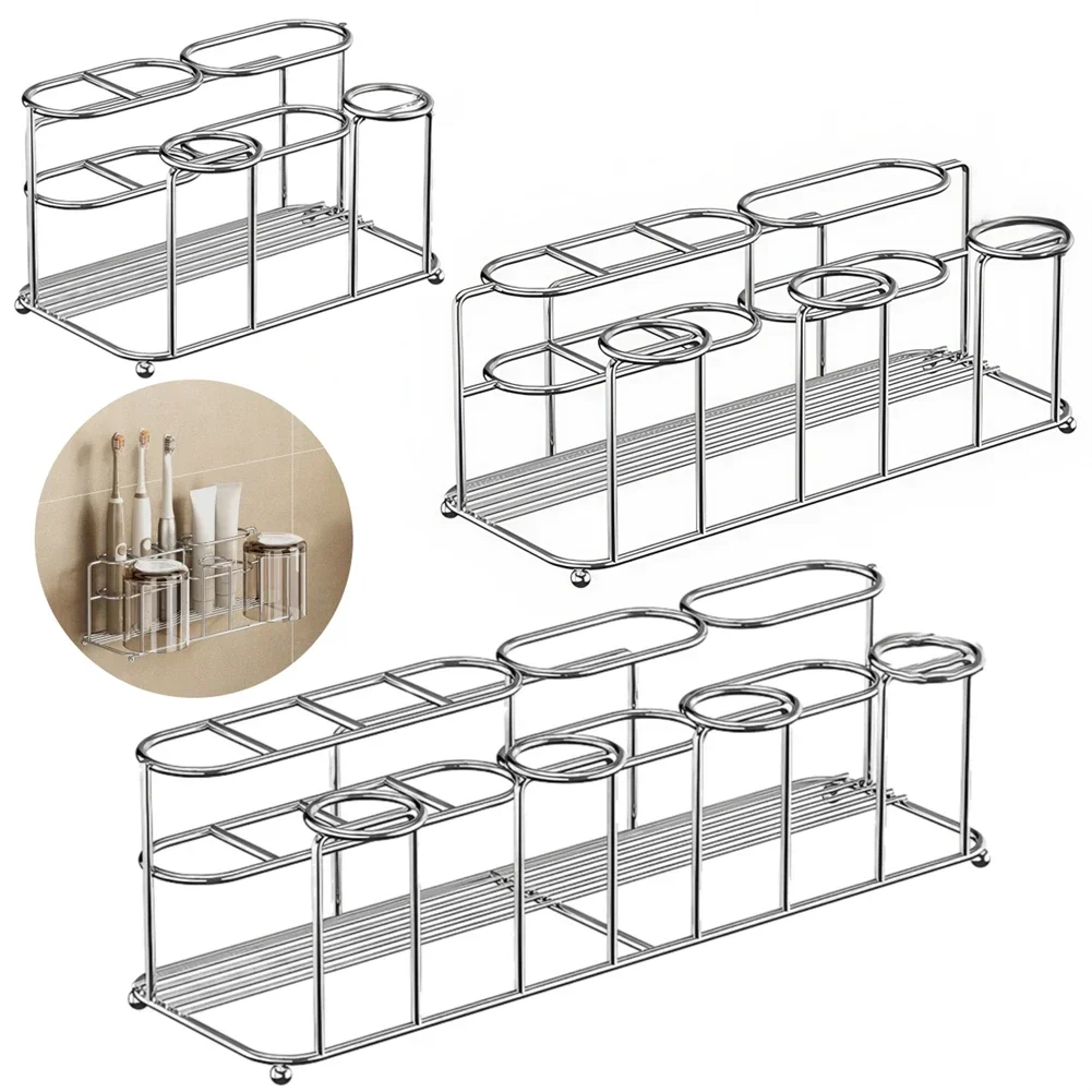 

Bathroom Decor 17.8x12x10cm Bathroom Organizer Stainless Steel Rack Compact Size Easy Installation For Skincare Products