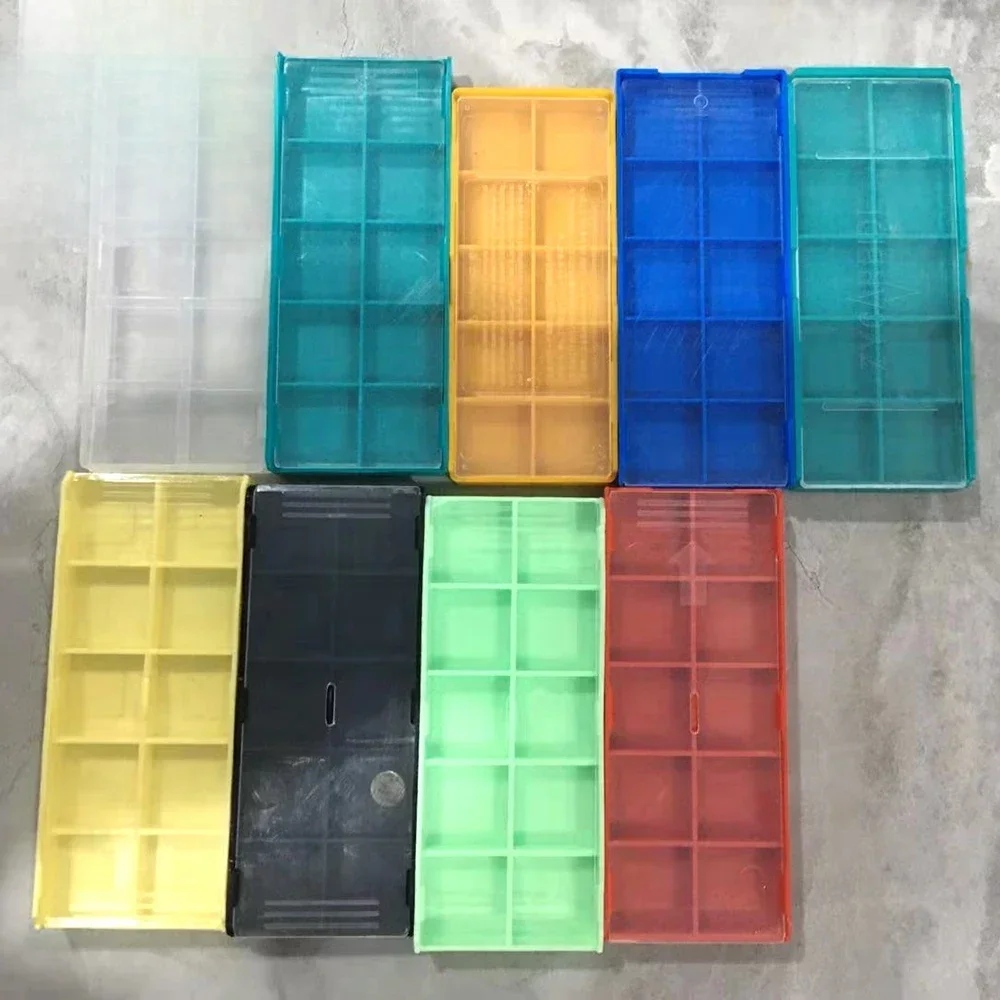 100pcs Blue Red Yellow Green Empty Plastic rectangle Boxes for Carbide Inserts 1 order