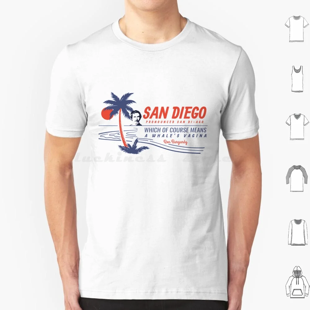 San Diego-A Whale's Vagina T Shirt 6xl Cotton Cool Tee Anchorman Will Ferrell Ferrel Ferell Ron Racing Funny Primotees Top