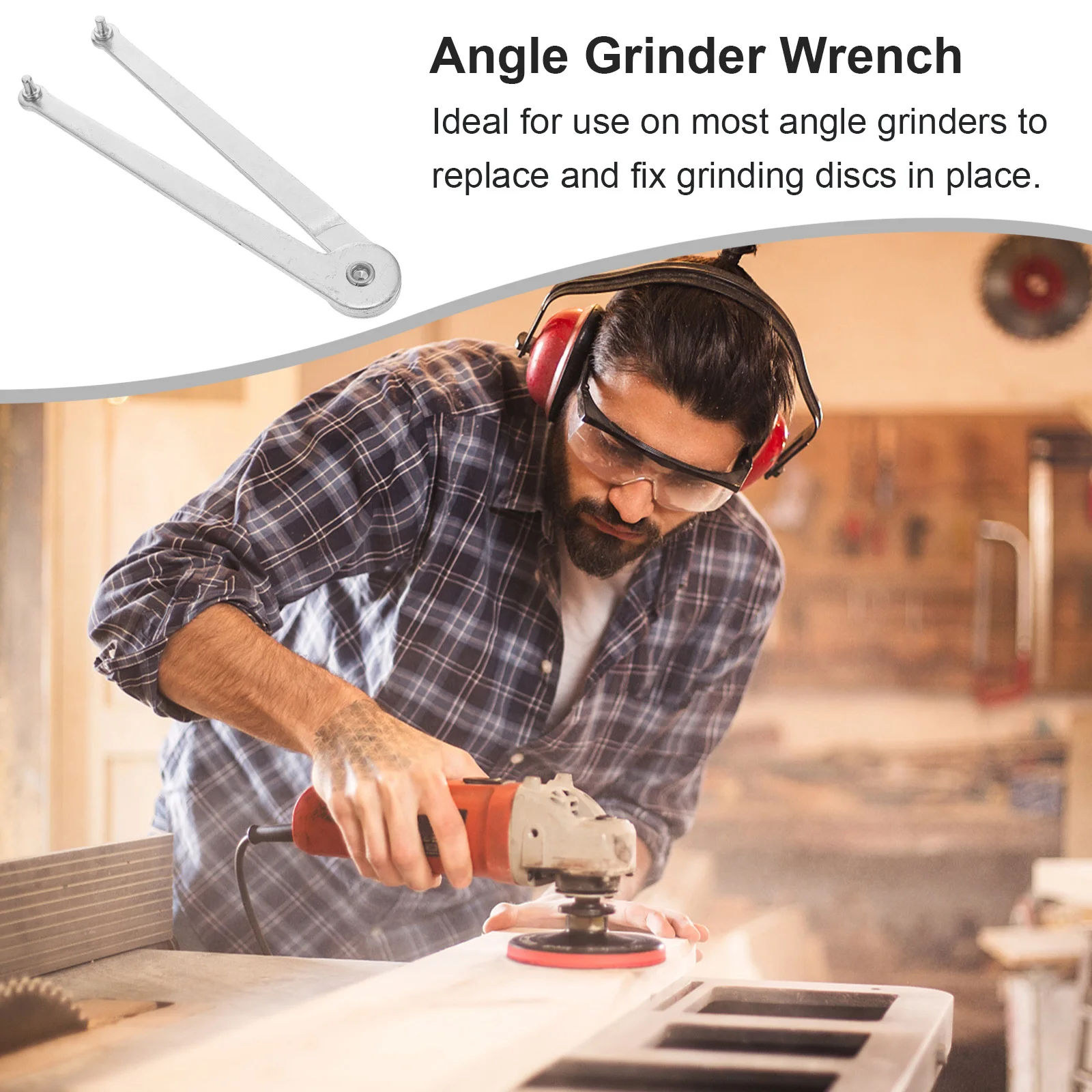 

6Pcs Steel Adjustable Angle Wrenches Thickened Design Angle Grinder Lock Nut Spanners for Disc Fixing Reliable Tools