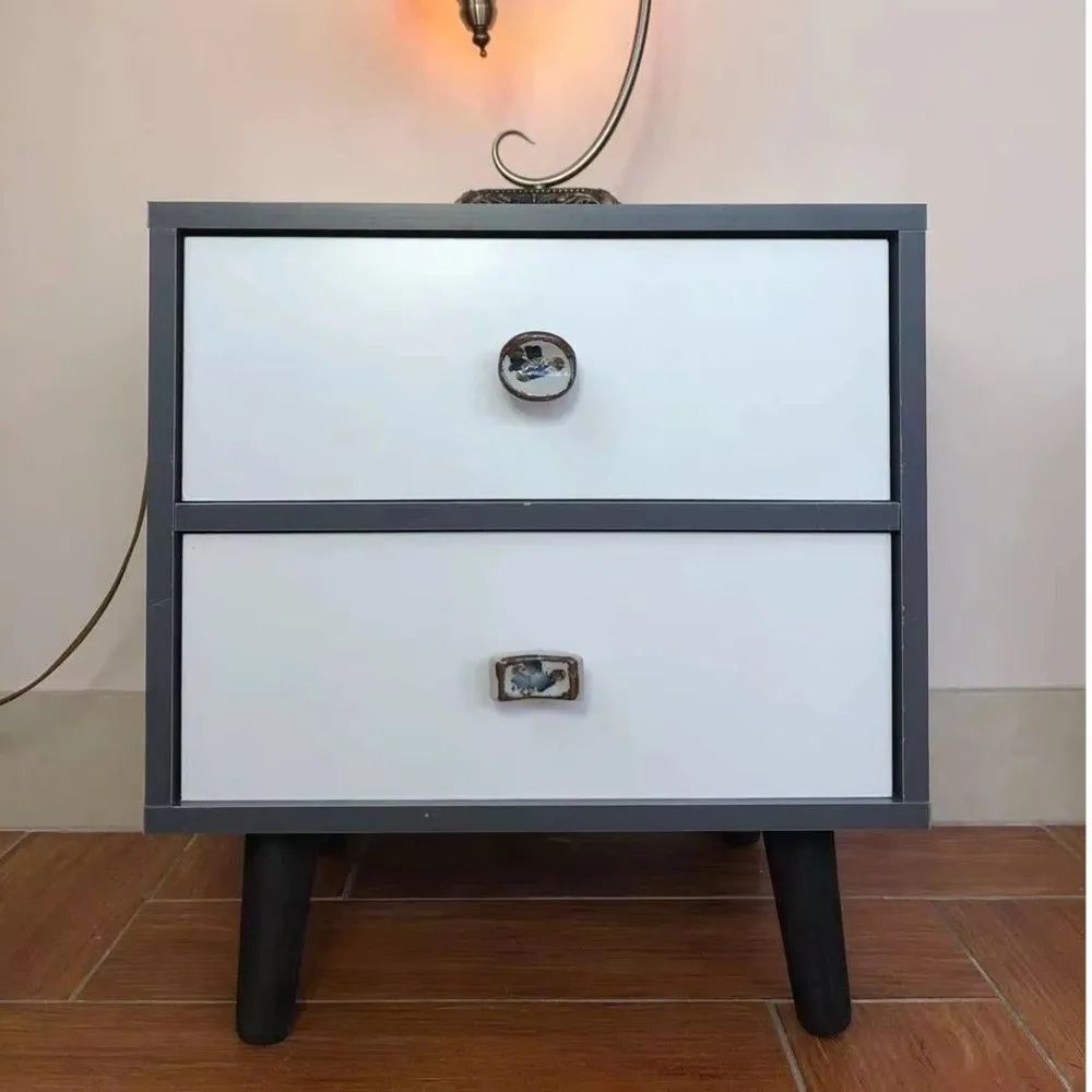 Vintage Ceramic Door Handles Painted Finish Single Hole Furniture Cabinet Knobs DIY Installation Unique Shape