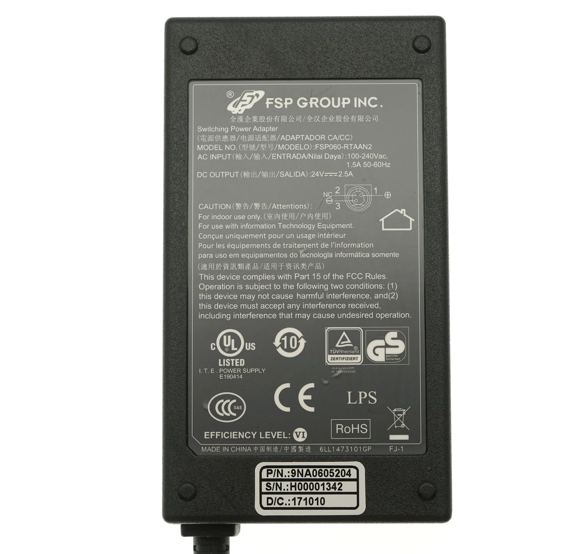 Genuine FSP FSP060-RTAAN2 Switching AC Power Adapter Charger 24V 2.5A 60W 3PIN FSP060-RAA Printer Power Supply