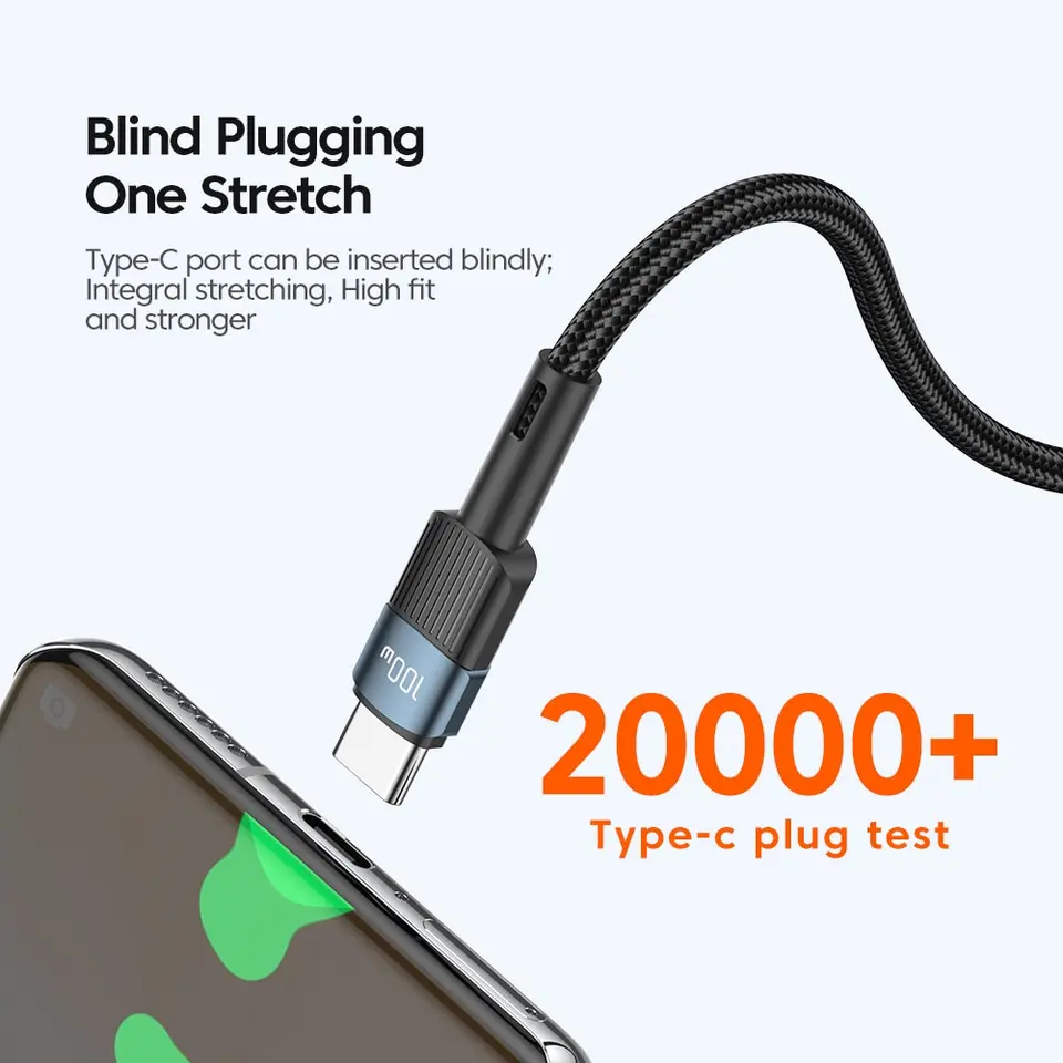 Essager Cable de 100W C a C tipo C, USB C PD de carga rápida, para Macbook, Samsung, Xiaomi, cable tipo C USB C 5