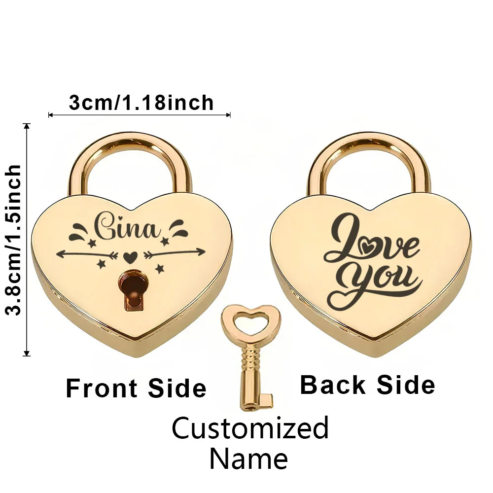 1 قطعة النجوم والسهام الممتازة اسم مخصص نقش قفل صغير على شكل قلب قفل الحب قفل أتمنى قفل الزفاف مرتبطا أقفال