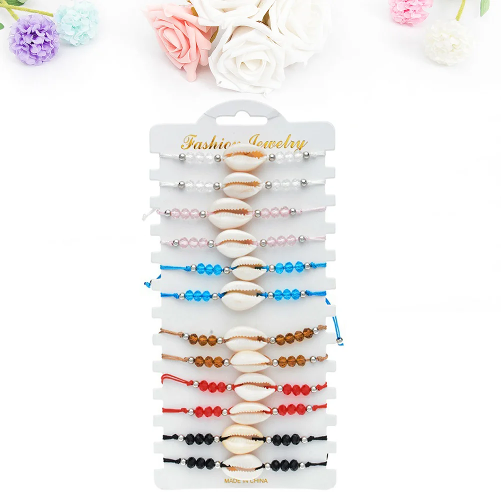 

12 Pcs Daily Use Bracelets Beaded Hand Knitting for Girls Bangle Party Delicate