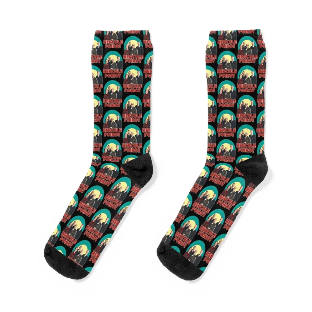 Detective Hercule Poirot with Miss Lemon and Captain Hastings and Inspector Japp Socks anime Stockings Socks Male Women's