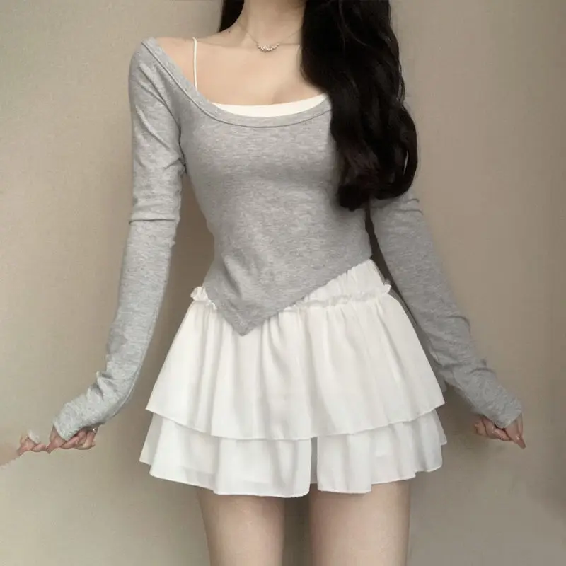 Pure Desire Ballet Style  Skirt Women's High Waist A-Line Cake Skirt Anti-Light Small Size Super Short Skirt Pants