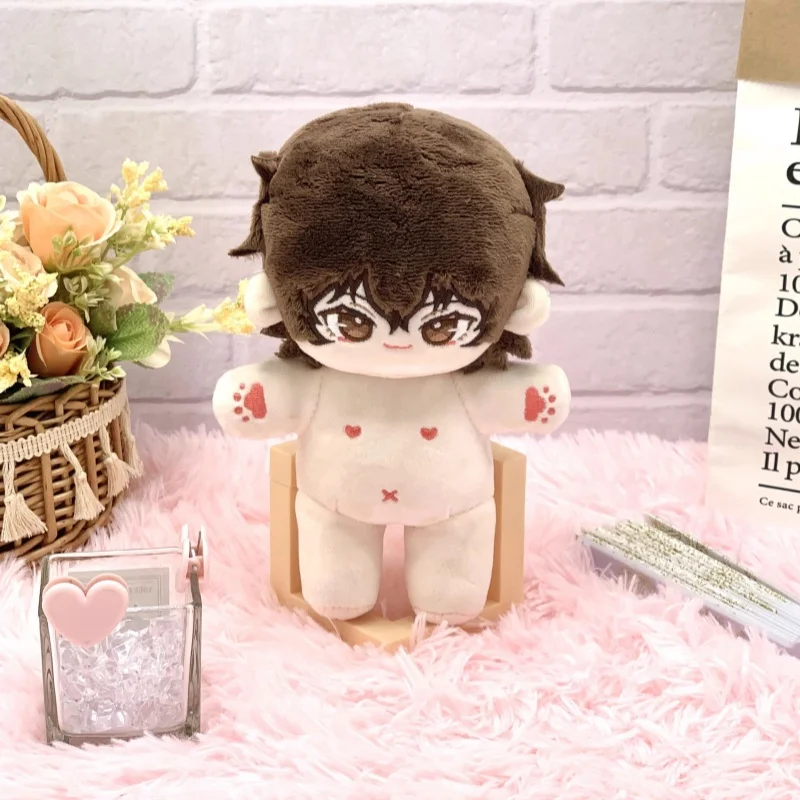 In-stock Bungo Stray Dogs 20CM Dress-up Plush Dolls Dazai Osamu Nakahara Chuuya Cotton Stuffed Toys Anime Peripheral Collectible