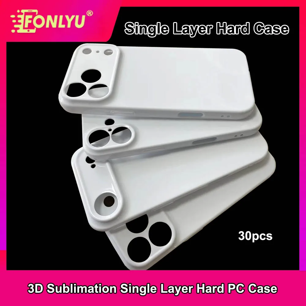 

FONLYU 30 Pcs 3D Film Sublimation Hard Case Blank Phone Shell for iPhone 11 13 14 15 16 17 pro Max Exact Hole Full Wrapped Cover