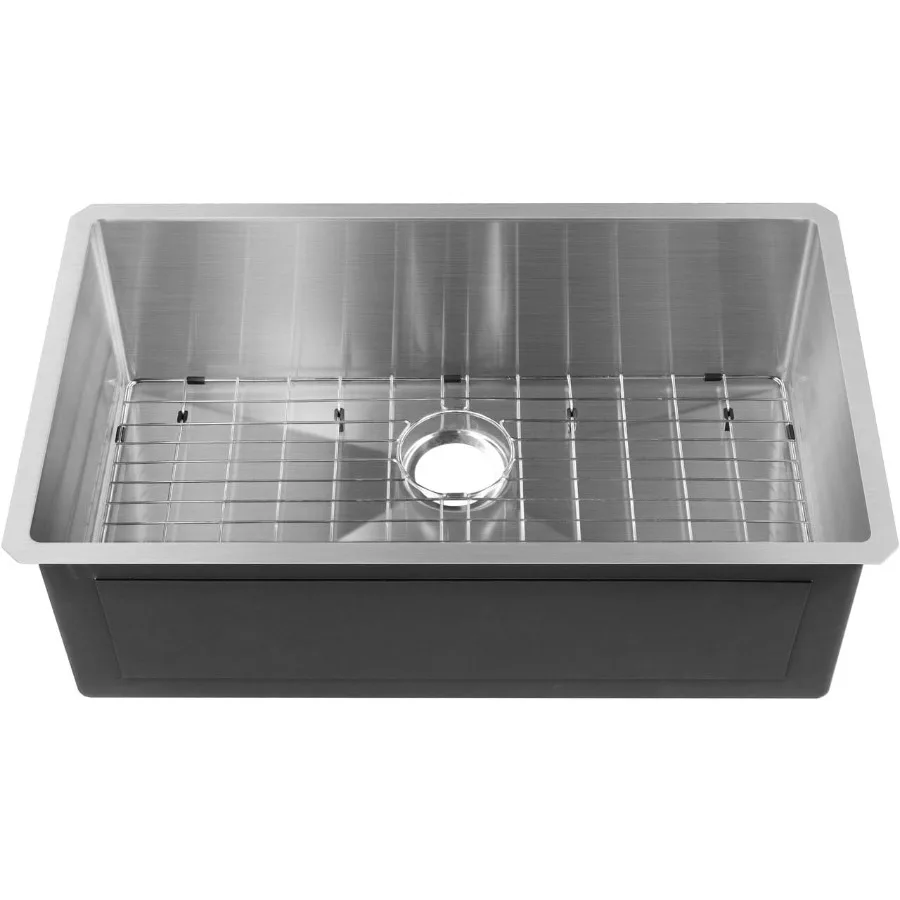 وعاء مطبخ فردي أو مزدوج 16 مقياس من الفولاذ المقاوم للصدأ مع خيارات متعددة الحجم بما في ذلك 30 بوصة و31 بوصة و3