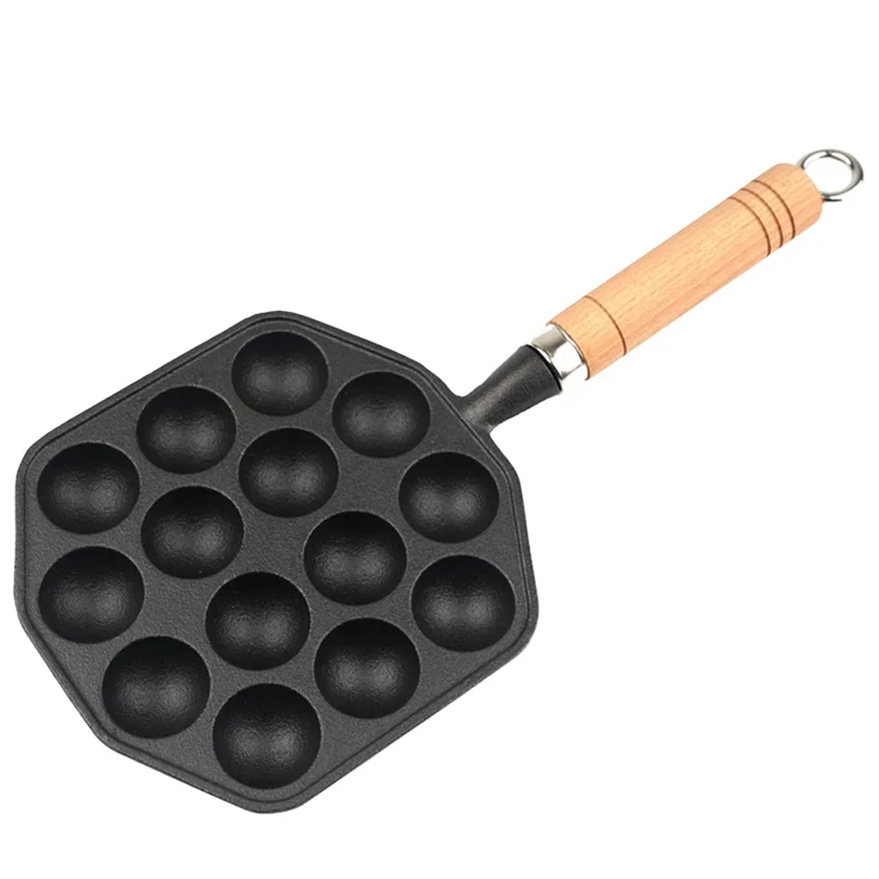 Takoyaki Baking Pan 14 Cavities Multi-Functional Barbecue Plate Non-Stick Handheld Cooking Tools Restaurant Cookware