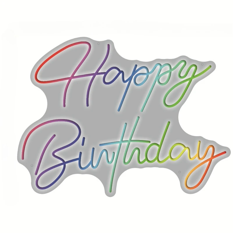 

Happy Birthday Neon Light, Full Color RGB Colorful Color Changing Horse Racing Led Decorative Light