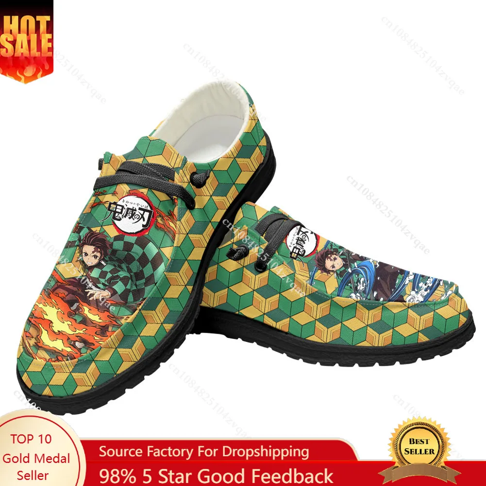 

Anime Demon Slayer Casual Shoes Tanjiro Nezuko Men Woman Flat Shoe Breathable Outdoor Lightweight Footwear Custom Made Shoe