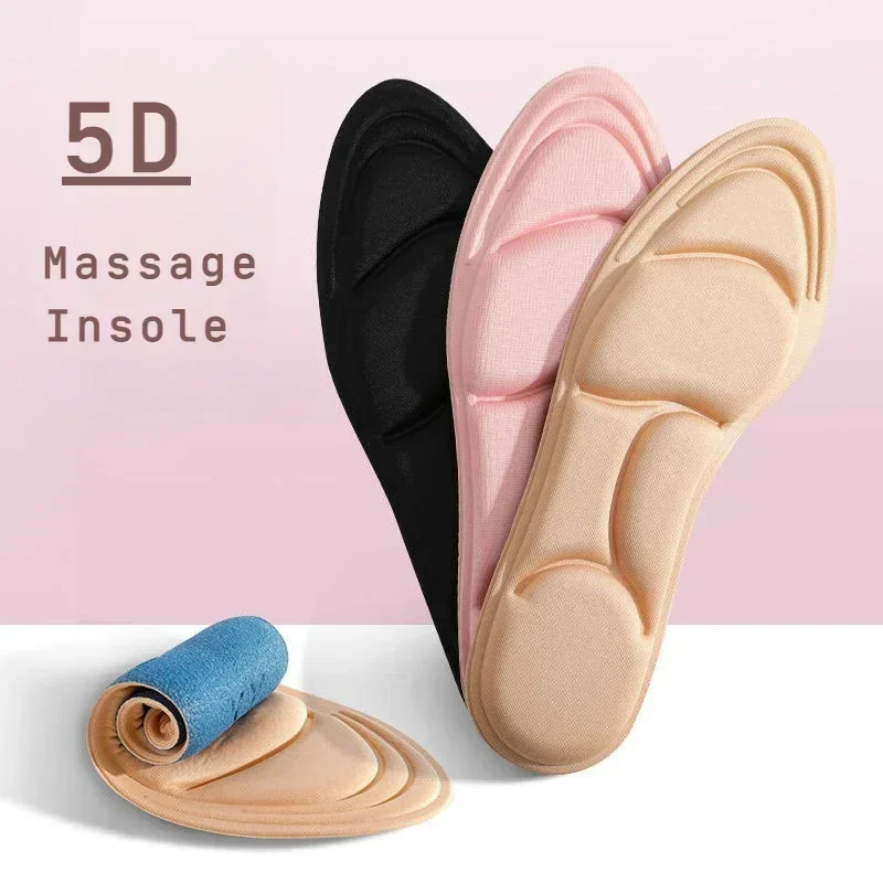 Plantillas 5D para zapatos, plantillas para correr con cojín transpirable con absorción de impacto para pies, plantillas ortopédicas con soporte para arco para hombres y mujeres