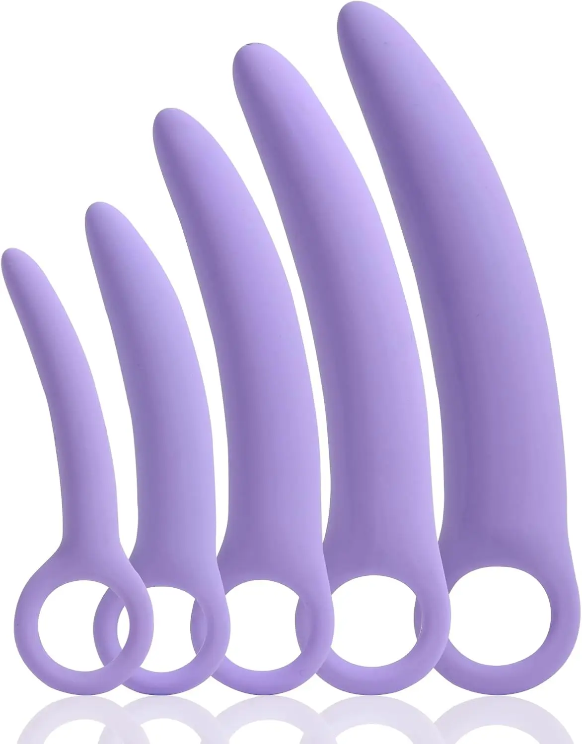 5 Pack Silicone Pelvic Floor Muscle Dilator Trainer Set,Pelvic Wand Massager for Women，Pelvic Floor Strengthening Device - Purp - Image 2