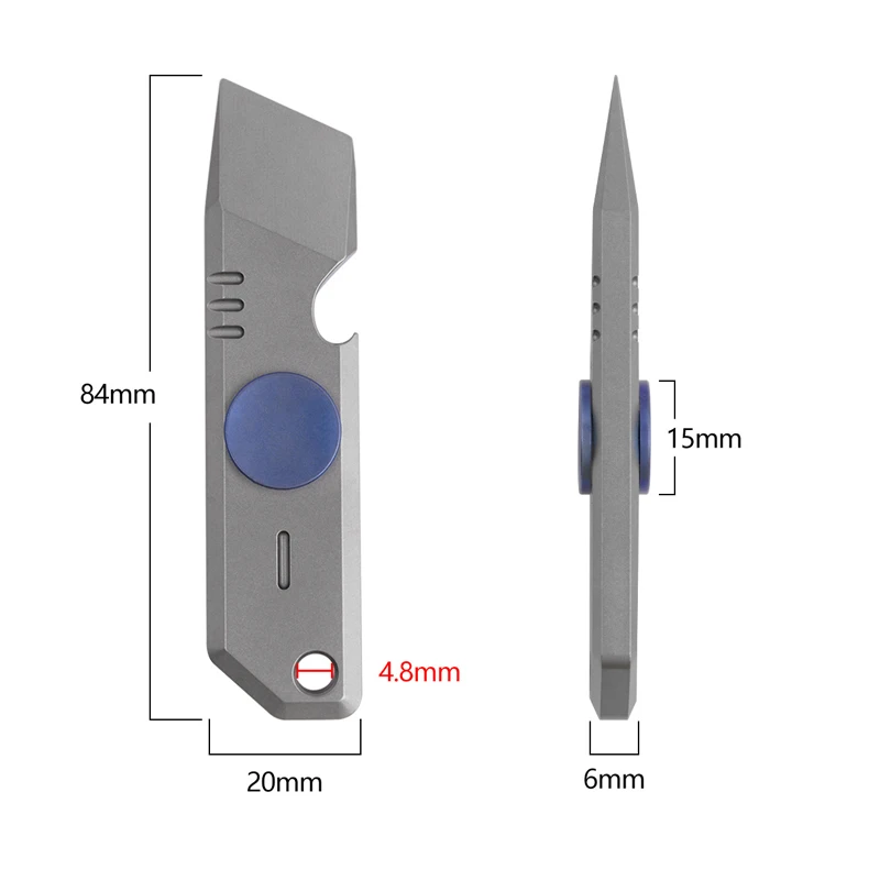 Titanium Alloy Pry Bar Multifunctional Screwdriver Finger Gyro Bottle Opener Car Window Breaking Keychain Tool