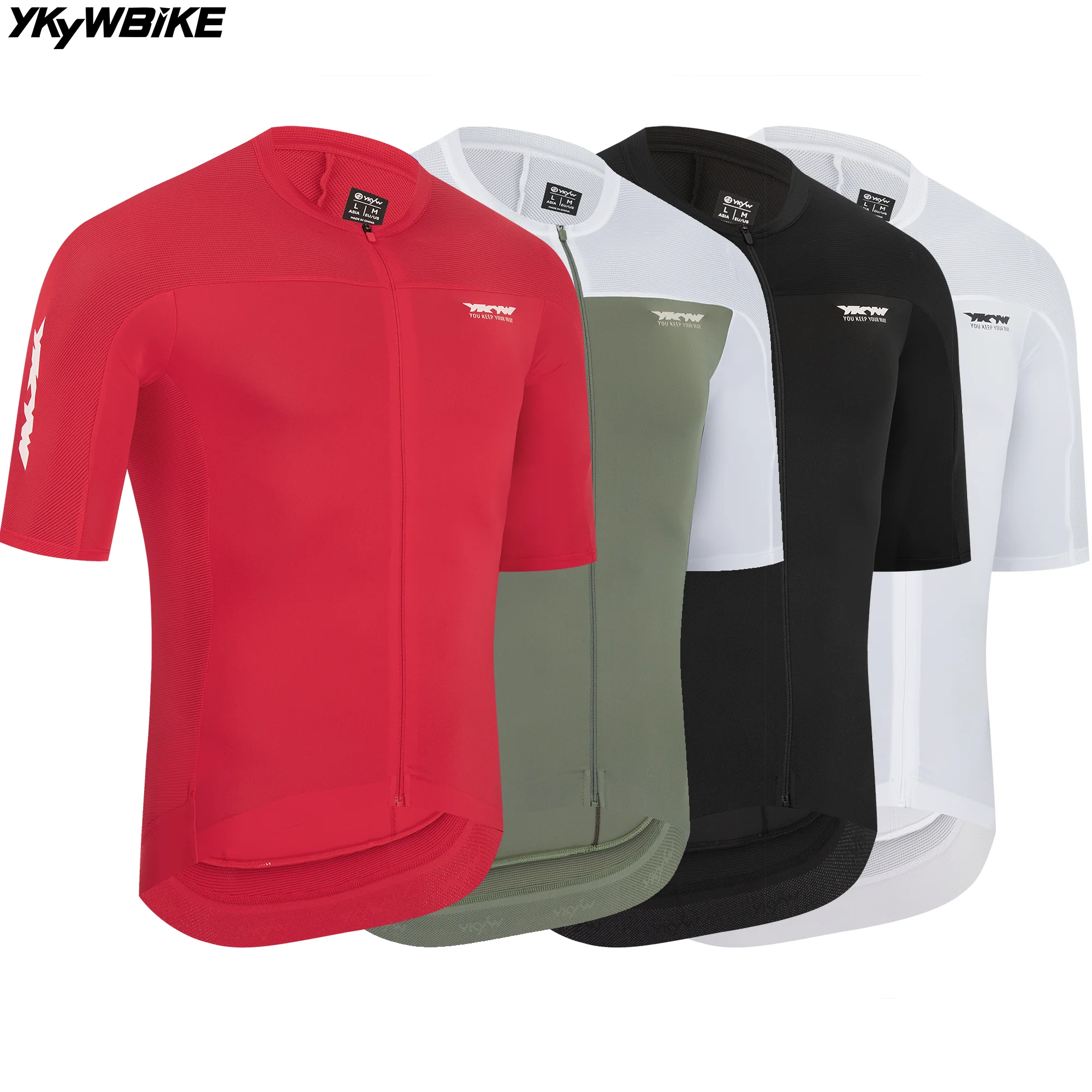

YKYWBIKE Men's Cycling Jersey Summer Bicycle Cycling Classic Maillot Road Bike Breathable Clothing Pro Team Short Sleeve Shirt