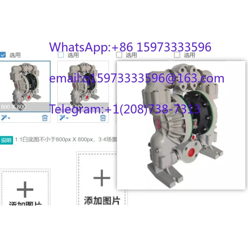 Plastic Polypropylene Diaphragm Pump 6662A3-344-C Acid Proof Special for Electroplating Solvent Pneumatic Pump