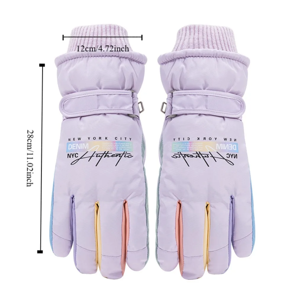 Gants de ski coupe-vent à écran tactile, mitaines épaisses, imperméables, doigt complet, randonnée, garder au chaud, simple, 506